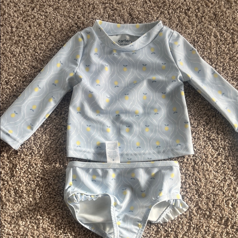 Carter's Light Blue and Yellow Kids Swimwear Set